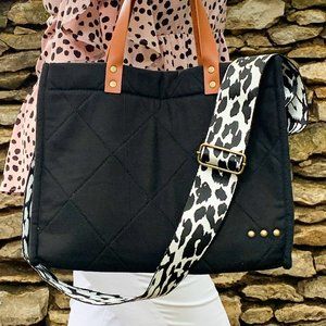 Canvas Crossbody Tote Bag with Detachable Strap